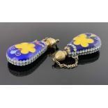 A pair of Russian Soviet silver gilt and cloisonne enamelled scent flasks