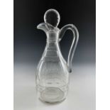 A George III cut glass claret jug and stopper