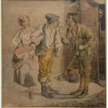 George I Cruickshank (British, 1792-1878), The Confrontation, signed with initials l.r.,