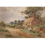 Wilfred Williams Ball (British, 1853-1917), 'Cottage near Ringwood, Hants', signed and dated 1909