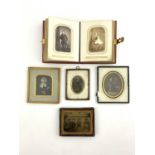 Early photographic interest, four 19th Century daguerreotypes, three portraits, one shop facade