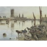 John Lewis Chapman (British, 1946), Westminster bridge in olden times, signed l.r., watercolour,