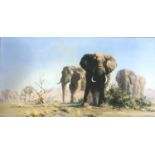 David Shepherd (British, 1931-2017), Evening of the Elephant, signed l.r., blind stamp l.l.,