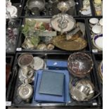 A quantity of metalware and glass, including doll's house furniture, silverplate flatware sets,