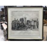 Henry Lark Pratt, Madeley Vicarage, Church and School, 1848, artists proof, framed