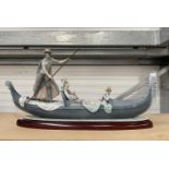 Lladro porcelain figure group, In the Gondola, Francesco Catala, raised on oval plinth, with