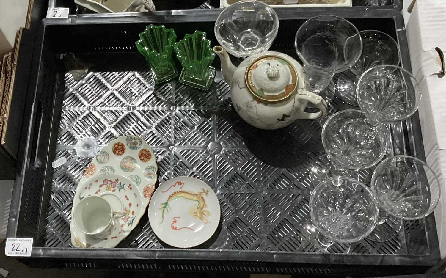 Ceramics, glass and silver plate, including Japanese teapot and saucer, Crown Ducal ware, Shelley - Image 2 of 2