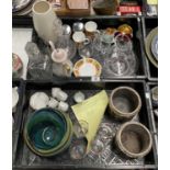 Ceramics and glass including studio glass vase, Crown Devon (2)