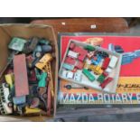 Unboxed and assorted play-worn Lesney and Dinky diecast toys, including a Lesney 'London to Glasgow'