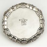 A George II Irish silver salver or waiter, Michael Walsh, Dublin circa 1750, fluted ogee rim with