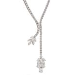 An 18ct gold diamond drop necklace