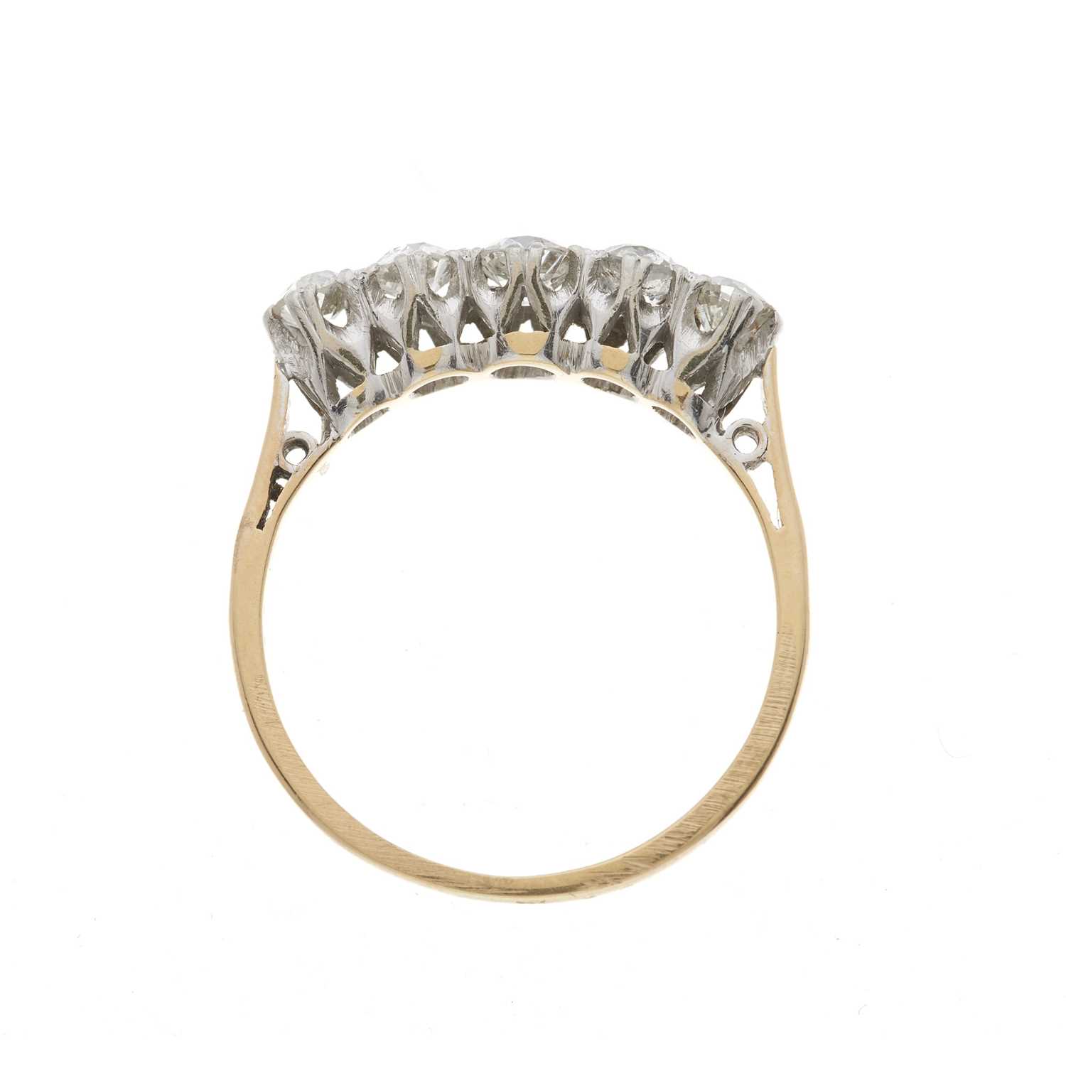 An early 20th century 18ct gold diamond five-stone ring - Image 3 of 3