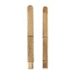 Two early to mid 20th century 9ct gold retractable pencils