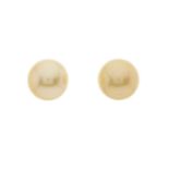 A pair of 18ct gold cultured pearl single-stone stud earrings