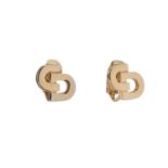 Christian Dior, a pair of vintage gold-tone CD logo clip-on earrings, labelled Chr.Dior, with