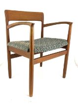 John Herbert for Younger, a Modernist teak armchair, circa 1960, Danish style curved backrest