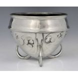 Archibald Knox for Liberty and Co., an Arts and Crafts Tudric pewter bowl, model 0286, squat amphora