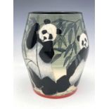 Sally Tuffin for Dennis China Works, Panda, a wide barrel vase, 2008, in an edition of 20, signed by