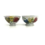 Dartington Potter (Dart Pottery), two stoneware poppy bowls, green script marks, 14cm diameter (2)