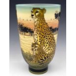 Sally Tuffin for Dennis China works, A large Cheetah Deco vase, 2010, in an edition of 10, 39cm