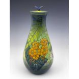 Sally Tuffin for Richard Dennis, Rainforest, a vase and cover with modelled butterfly, teardrop