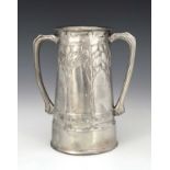 David Veasey for Liberty and Co., an Arts and Crafts Tudric pewter twin handled vase, model 010,