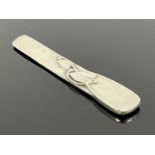 Archibald Knox for Liberty and Co., a Tudric Arts and Crafts butter knife, cast with knotted tendril