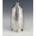 An Art Deco silver plated sugar shaker, Elkington and Co., Cardinal Plate, circa 1935, footed