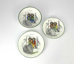 Louis Wain for Paragon, three Tinker Tailor Series transfer printed plates and bowl, decorated