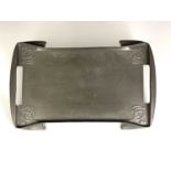Archibald Knox for Liberty and Co., a Tudric Arts and Crafts pewter tray, model 0376, rectangular
