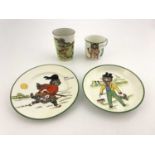 Louis Wain for Paragon, a cup 'A Morning Trim', a saucer 'In The Park', a side plate 'First in The
