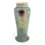 Ruskin Pottery, a High Fired vase, 1907, shouldered inverse baluster form, speckled turquoise over