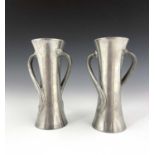 Oliver Baker for Liberty and Co., a pair of Arts and Crafts Tudric pewter vases, model 030,