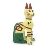Louis Wain for Max Emanuel and Co., a Lucky Egyptian Cat vase, designed circa 1914, modelled as a