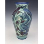 Sally Tuffin for Dennis China Works, after William De Morgan, a baluster Dragon Vase for the V&A,