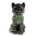 Louis Wain for Wilkinson, The Laughing Cat, a pottery figure modelled as a characterful black cat