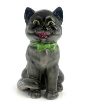 Louis Wain for Wilkinson, The Laughing Cat, a pottery figure modelled as a characterful black cat