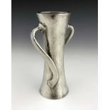 Oliver Baker for Liberty and CO., a Tudric Arts and Crafts pewter vase, model 030, waisted with