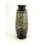 Eliza Symmance for Royal Doulton, a stoneware vase. shouldered form, tubelined with flowers and