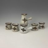 David Leach O.B.E. (British, 1911- 2005), a Lowerdown coffee set, decorated with the pottery fox