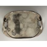 Archibald Knox for Liberty and Co., a Tudric Arts and Crafts pewter tray, model 0231, planished
