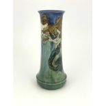 Margaret Thompson for Doulton Lambeth, a faience painted vase, decorated with mermaids with