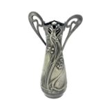 WMF, a Jugendstil silver plated vase, twin handled baluster form, cast with sinuous knotted and