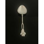 Winifred King, an Arts and Crafts silver spoon, Birmingham 1925, planished pointed bowl on a