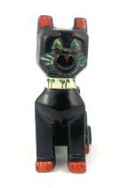 Louis Wain for Max Emanuel and Co., a Lucky Black Cat vase, designed circa 1914, modelled as a