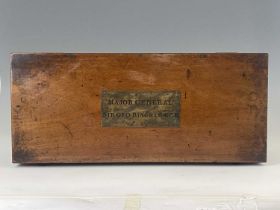 Military interest, a Victorian mahogany campaign writing box, circa 1855, plaque for Major General