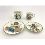 Louis Wain for Paragon China, a cup 'Out for a Sail., a saucer 'In the Park', a side plate 'The Busy