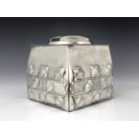 Archibald Knox for Liberty and Co., a Tudric Arts and Crafts pewter biscuit barrel, model 0194,