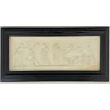 A Royal Copenhagen biscuit plaque, moulded in relief with Amorini and classical figures, reverse