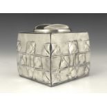 Archibald Knox for Liberty and Co., a small Tudric Arts and Crafts pewter biscuit barrel, model